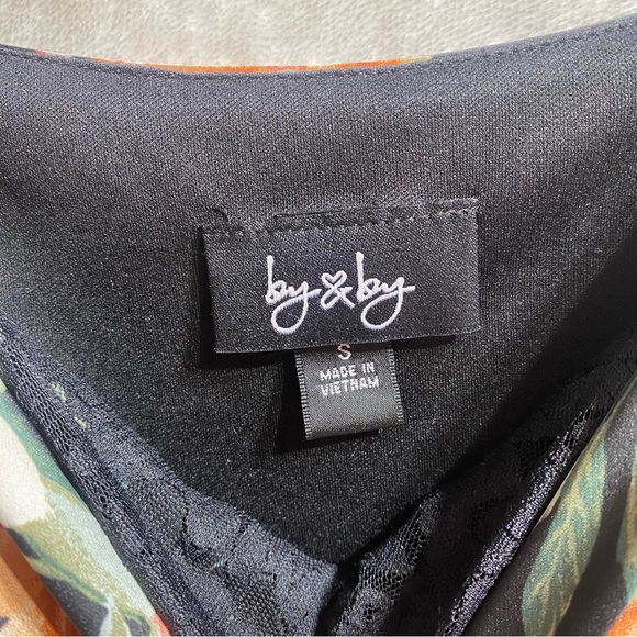 BY&BY Floral Womens Spaghetti Strap Lace and Slit Midi Dress Size Small Elegant - Picture 6 of 9